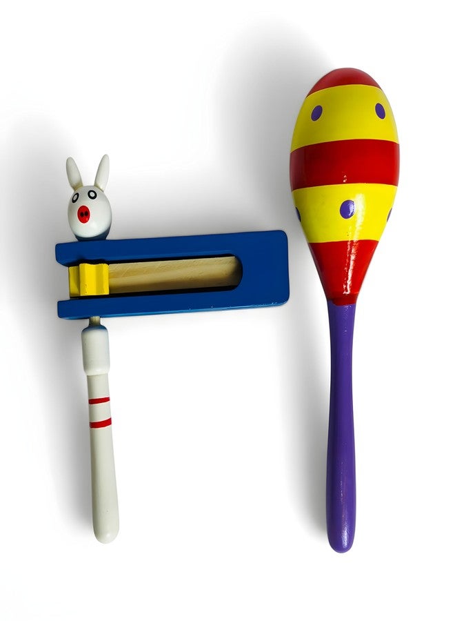 MarvelStore Colourful Egg Shaker and Tartar Wooden Rattles for Babies Infants 0-2 Years | Non Toxic Child Safe Toys for New Born | Hand Crafted Rattle for Kids (Multicolor)(Egg Shaker + Tartar) - Image 2