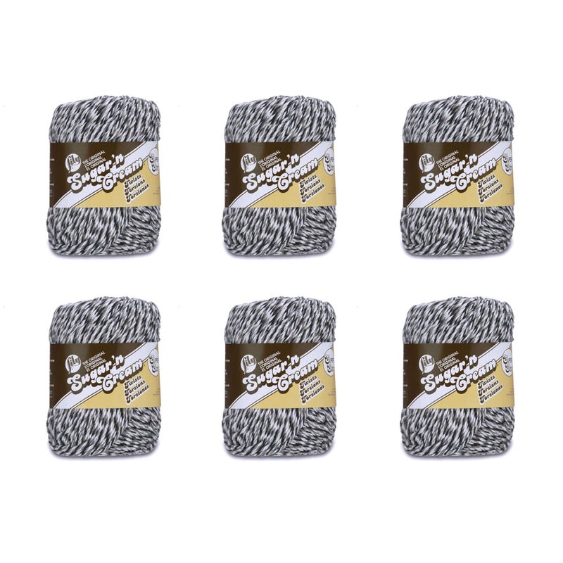 Lily Lily SugarN Cream Super Size Overcast Twist Yarn  6 Pack of 85g3oz  Cotton  4 Medium Worsted  150 Yards  KnittingCrochet