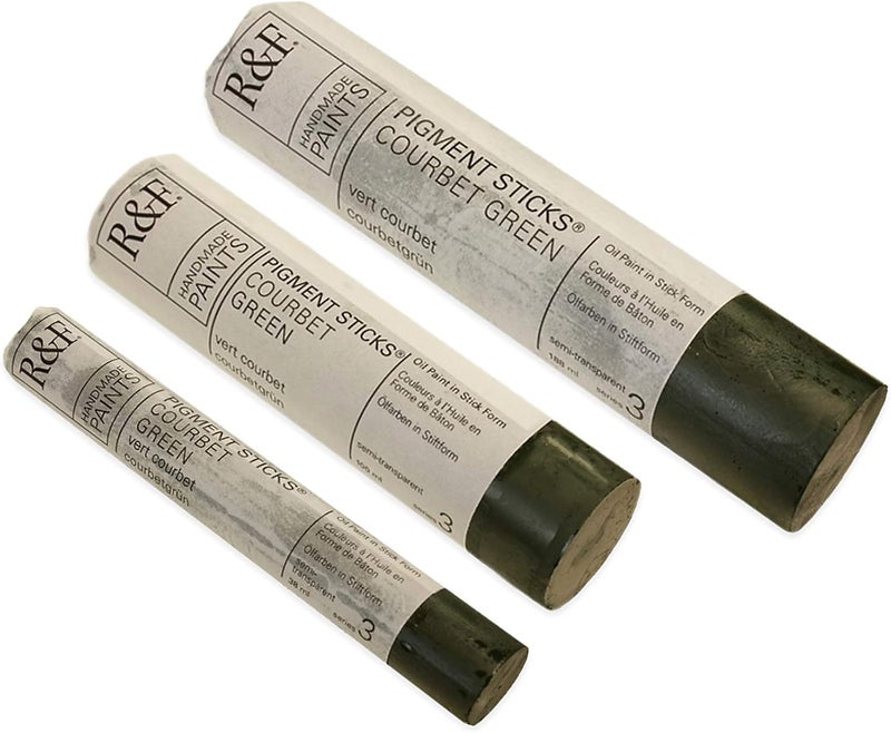 R&F Pigment Stick in Courbet Green - 38ml Oil Paint - Image 3