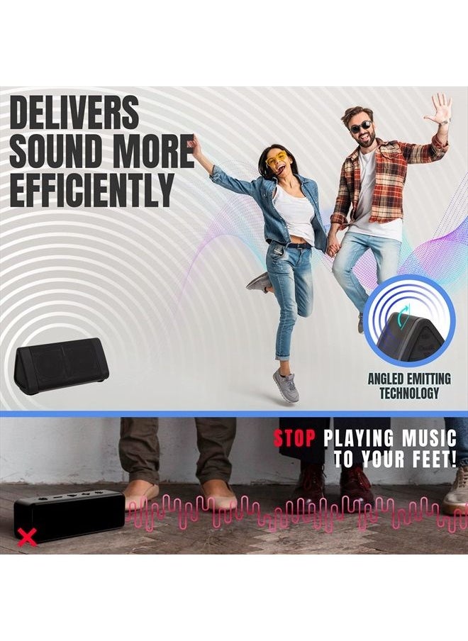 Cambridge Soundworks - OontZ Angle 3 Bluetooth Speaker, Portable Wireless Bluetooth 5.0 Speaker, 10 Watts, Crystal Clear Stereo Sound, Rich Bass, IPX5 Water Resistant, Loud Portable Bluetooth Speaker (Black) - Image 1