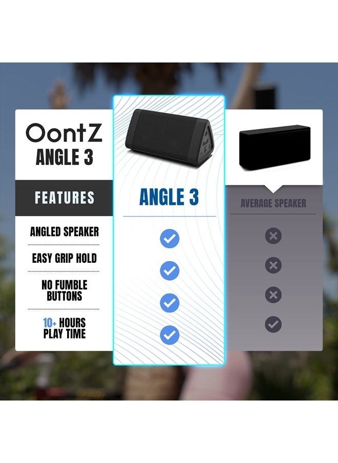 Cambridge Soundworks - OontZ Angle 3 Bluetooth Speaker, Portable Wireless Bluetooth 5.0 Speaker, 10 Watts, Crystal Clear Stereo Sound, Rich Bass, IPX5 Water Resistant, Loud Portable Bluetooth Speaker (Black) - Image 1