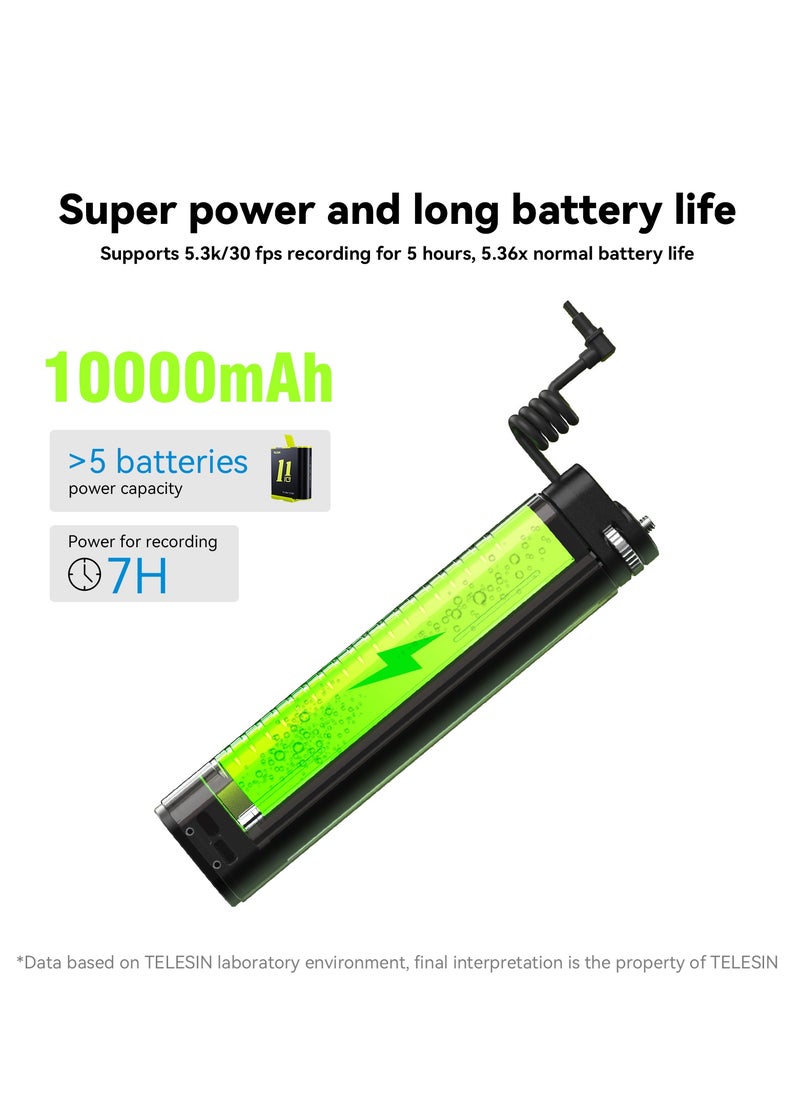 TELESIN 10000mAh Rechargeable Selfie Stick with USB-C Charging Cable for Action Cameras/ Phones  - Image 4