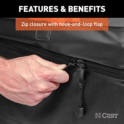 Curt حقيبة شحن مقاومة للعوامل الجوية من CURT 18211 بحجم 56 × 22 × 21 بوصة باللون الأسود من الفينيل - Image 5