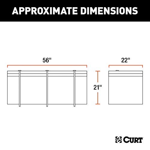 Curt حقيبة شحن مقاومة للعوامل الجوية من CURT 18211 بحجم 56 × 22 × 21 بوصة باللون الأسود من الفينيل - Image 2