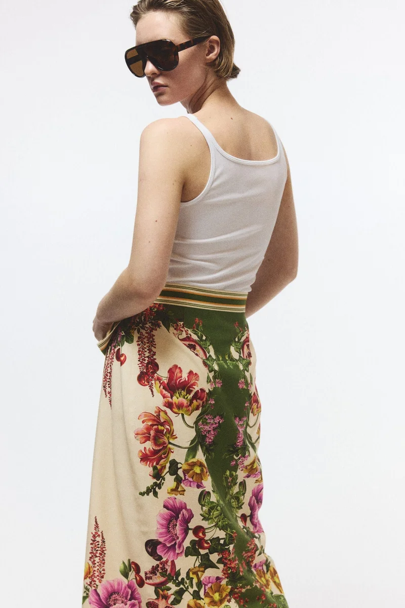 H&M Printed wrap skirt
