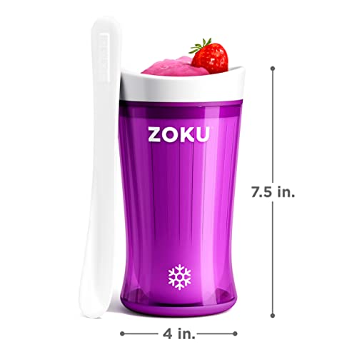 ZOKU Jumbo Slush and Shake Maker, Compact Make and Serve Cup with Freezer Core Creates Single-Serving Smoothies, Slushies and Milkshakes in Minutes, BPA-Free, Purple - Image 3