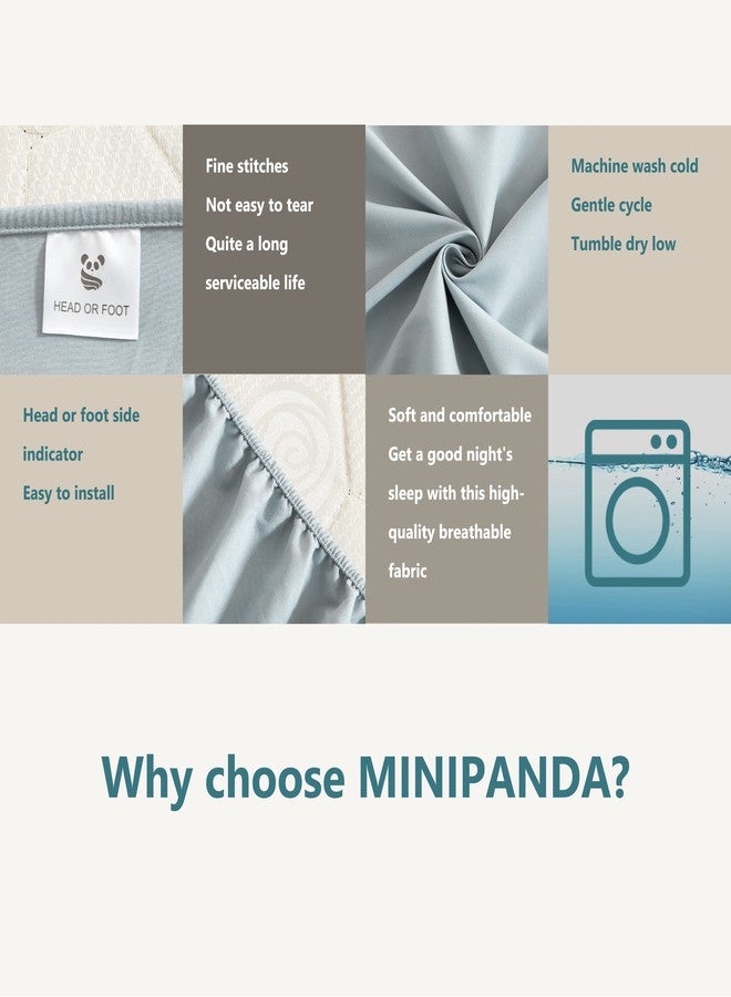 mini panda MINIPANDA Queen Size Fitted Sheet with Bed Sheets Holder Straps for Corners, Deep Pocket - Ultra Soft - Microfiber Sheets (Gray) - Image 5