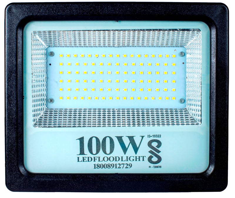 PE 100W Poly Carbonate Body BIS Approved LED Flood Light, 10000 Lumens, Cool White, IP65 Water Reesistance, Outdoor Light with 2 Year Warranty - Image 1