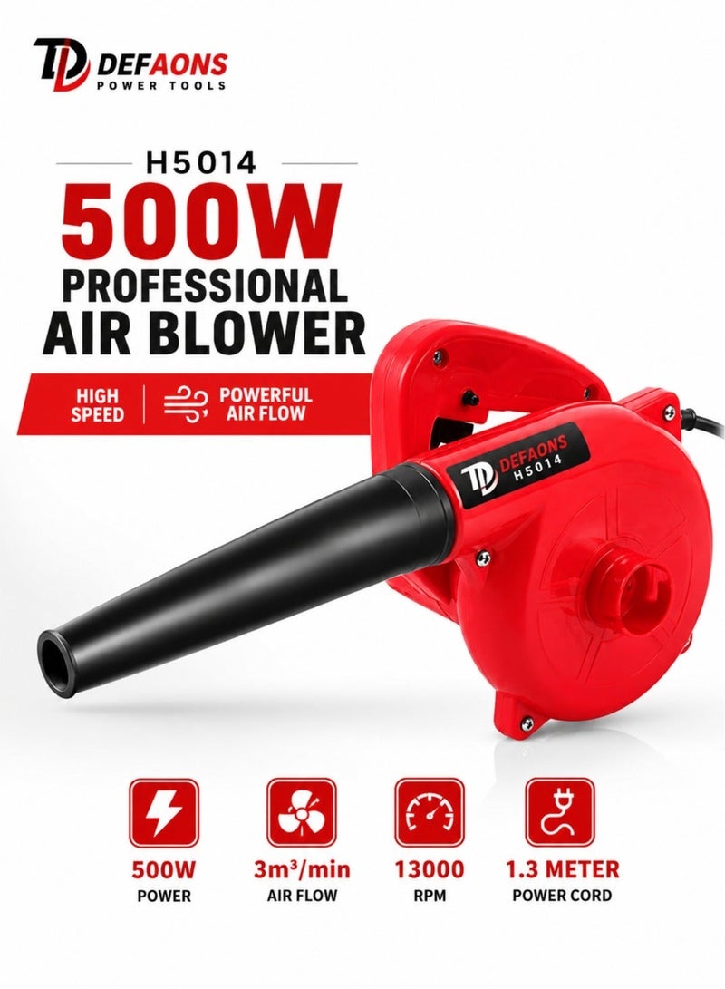 DEFAONS 500W Electric Air Blower Dust Cleaning Machine with Vacuum Function, High Speed 13000 RPM Air Blower, 3m³/min Powerful Air Flow, Handheld Electric Dust Blower for Computer, Keyboard, Workshop, Garage, Home, Office Cleaning Tool 220-240V - Image 2