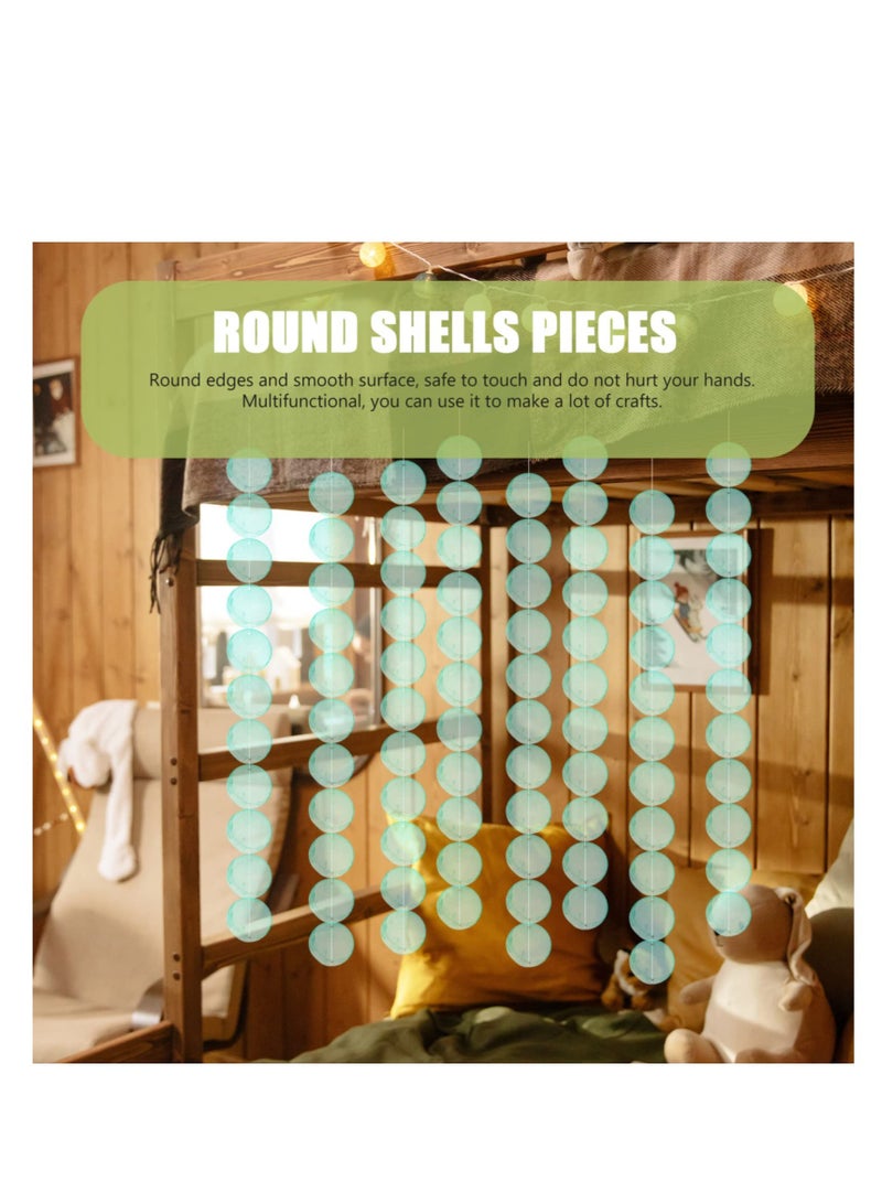 Excefore Shell Beaded Choker, 100 Pcs 50mm Flat Round Natural Capiz Shell Slice with 2 Hole, Pearl Disc Coin Beads Polished Round Slice Connector Charms, for Jewelry Making DIY Crafts Findings(Green) - Image 2