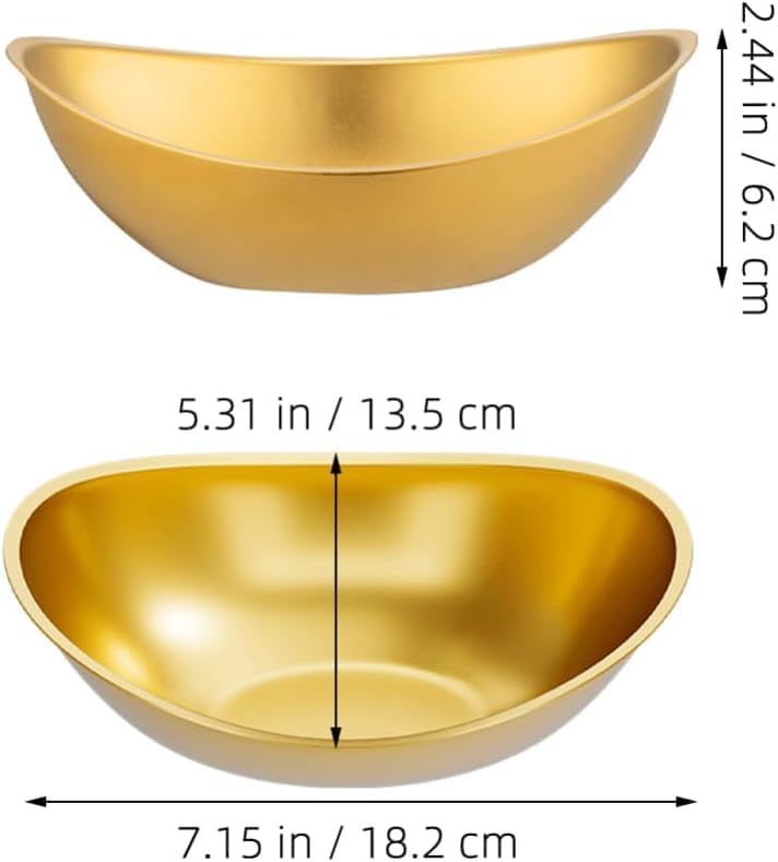 Alark Stainless Steel Salad Bowl Modern Salad Ingot Serving Bowl for Rice Ice Cream 170ML Soup Gold Portions Small Bowl with Home Wedding Dessert Rice Cake Soup Fruit, Salad Serving Dipping Bowl - Image 2