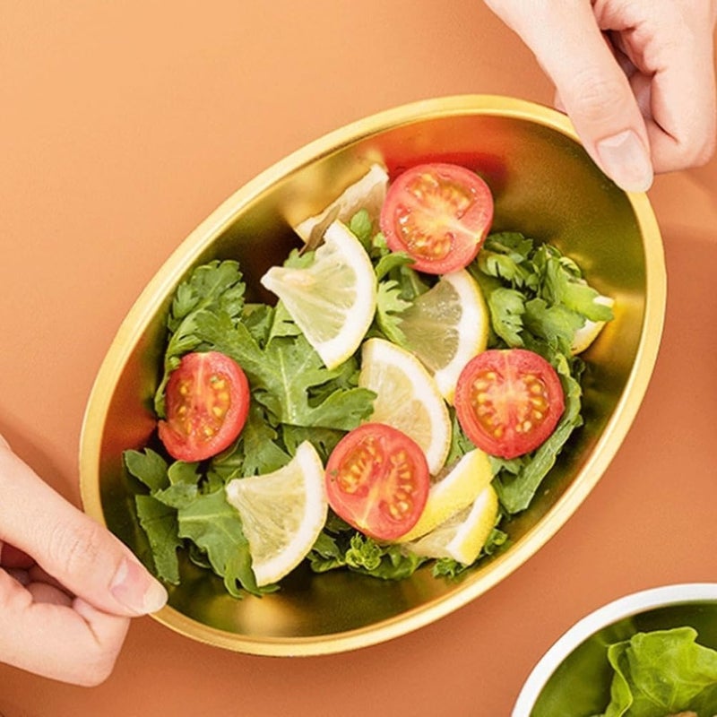 Alark Stainless Steel Salad Bowl Modern Salad Ingot Serving Bowl for Rice Ice Cream 170ML Soup Gold Portions Small Bowl with Home Wedding Dessert Rice Cake Soup Fruit, Salad Serving Dipping Bowl - Image 4