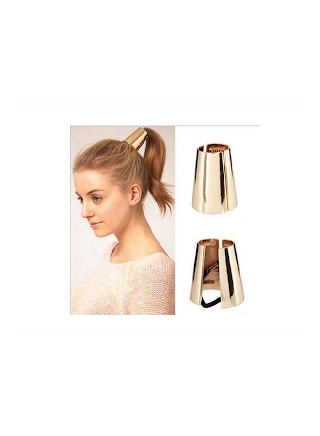 Loquat Hair Cuff Ponytail Clip Tie Holder Gold