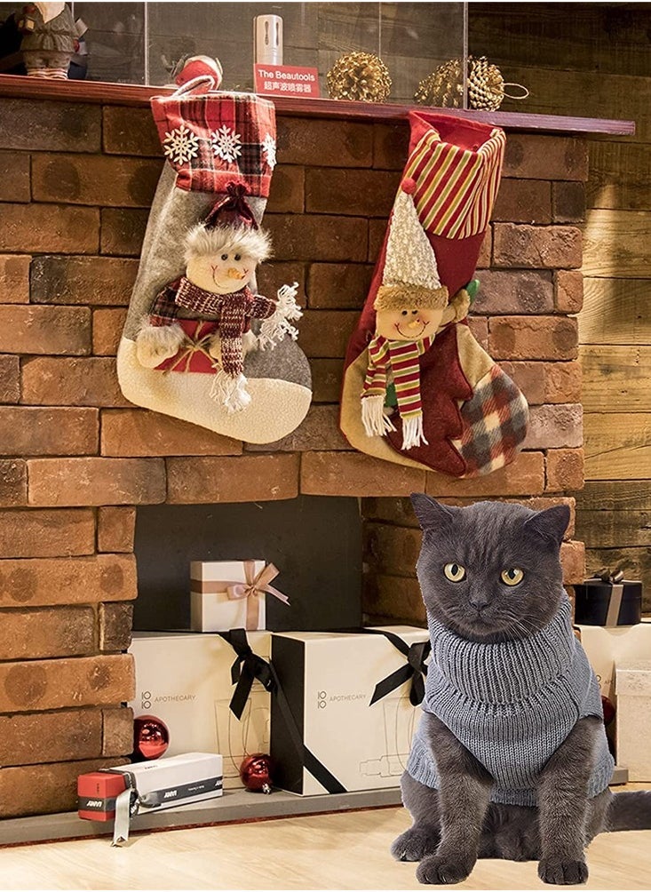 Cats Knitted Sweaters Turtleneck Knitted Sleeveless Cat Clothes Warm Winter Kitten Clothes Outfits for Cats or Small Dogs in Cold Season(L)  - Image 5