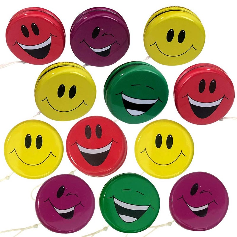ArtCreativity Smile Face Yoyos for Kids Pack of 12 Emoticon YoYo Toys in Assorted Designs Emoticon Birthday Party Favors Goodie Bag Fillers Holiday Stocking Stuffers Classroom Prizes - Image 2