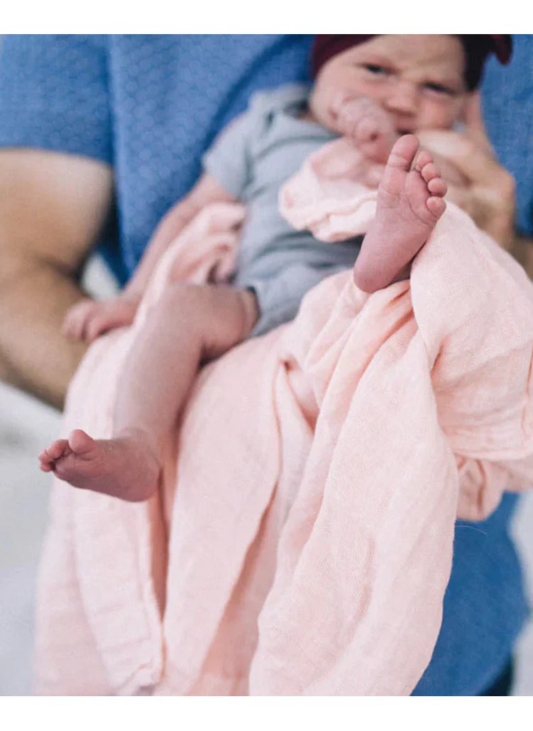 little unicorn 3-Pack Cotton Muslin Swaddle Light Pink  - Image 5