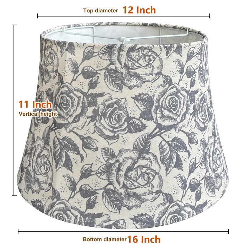 TOOTOO STAR Drum lamp shades, 12x16x11in Printed Floral Lamp shades, 1 Pack Lamp Shades for Table Lamps, Floor Lamps (Spider Fitter) - Image 2