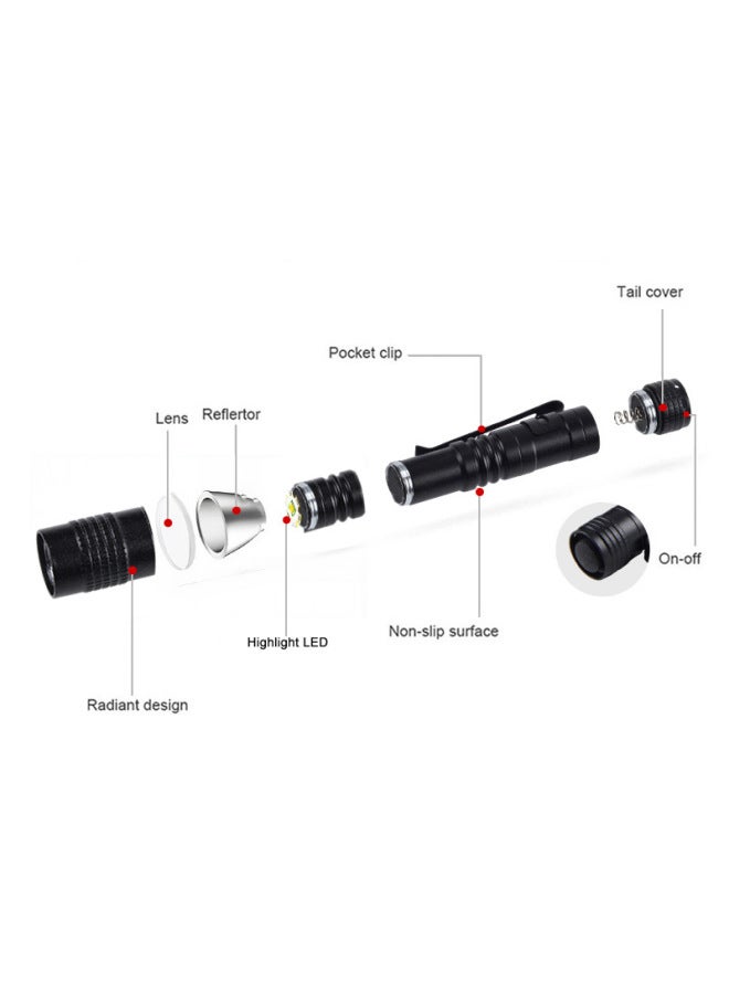 Portable Mini LED Flashlight Aluminum Alloy Pen-shaped Household Flashlight AAA Outdoor Strong Flashlight-Color:317 White Light Short Style 9.1cm (excluding Battery)  - Image 4