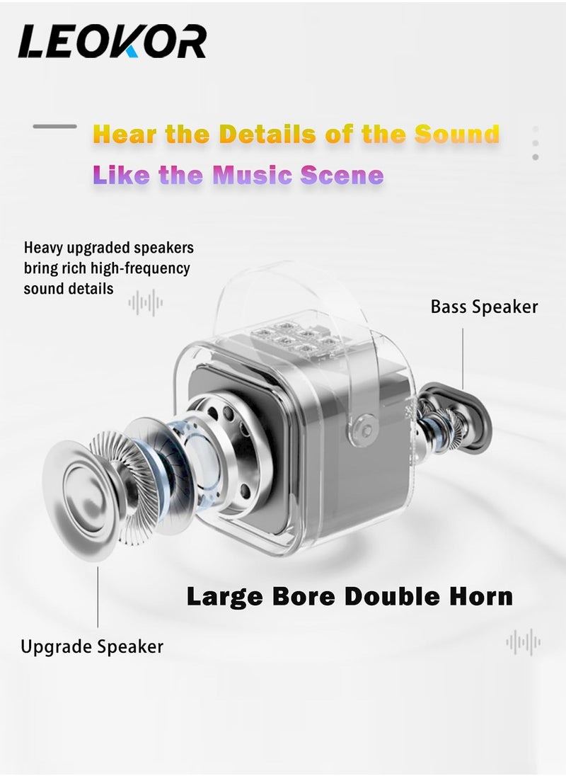 Mini Karaoke Machine,Wireless Karaoke Microphone,Portable Bluetooth Speaker with Microphone and LED Lights for Adults/Kids,4 connection methods,for Party,Meeting,Speech,Camping (Blue)