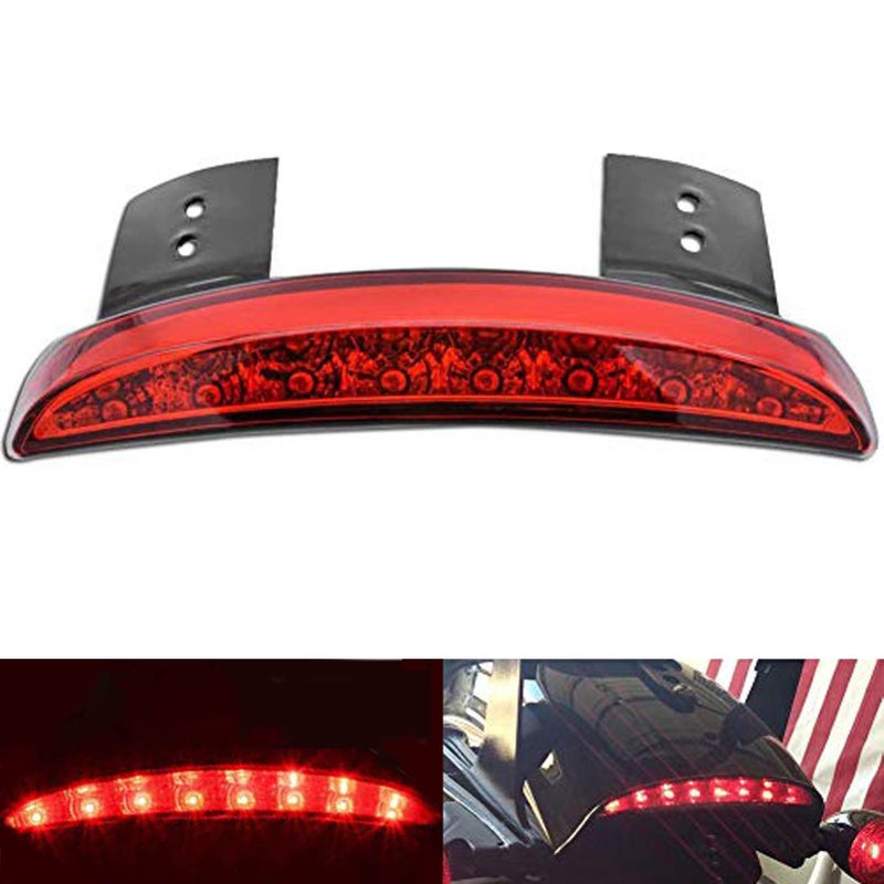 NATGIC 1PC Motorcycle Tail Light Chopped Rear Fender Edge LED Brake Light License Plate Light Stop Running Light for Harley Sportster XL 883N 1200N XL1200V XL1200X Red Shell