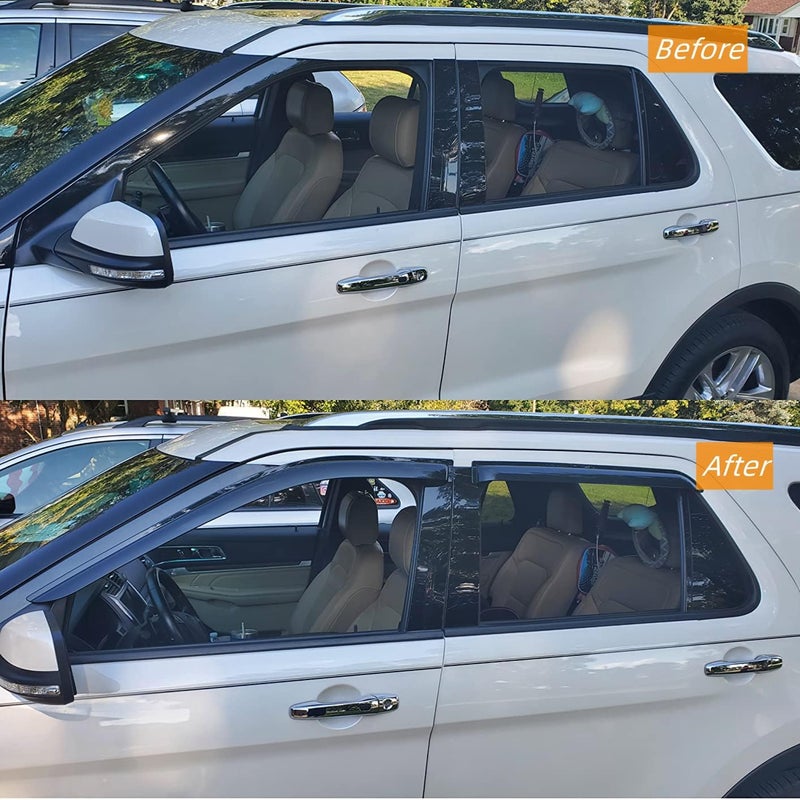 Puermto Waterproof Sunproof Side Window Wind Deflector Set for 2009-2017 Chevrolet Traverse - Image 3