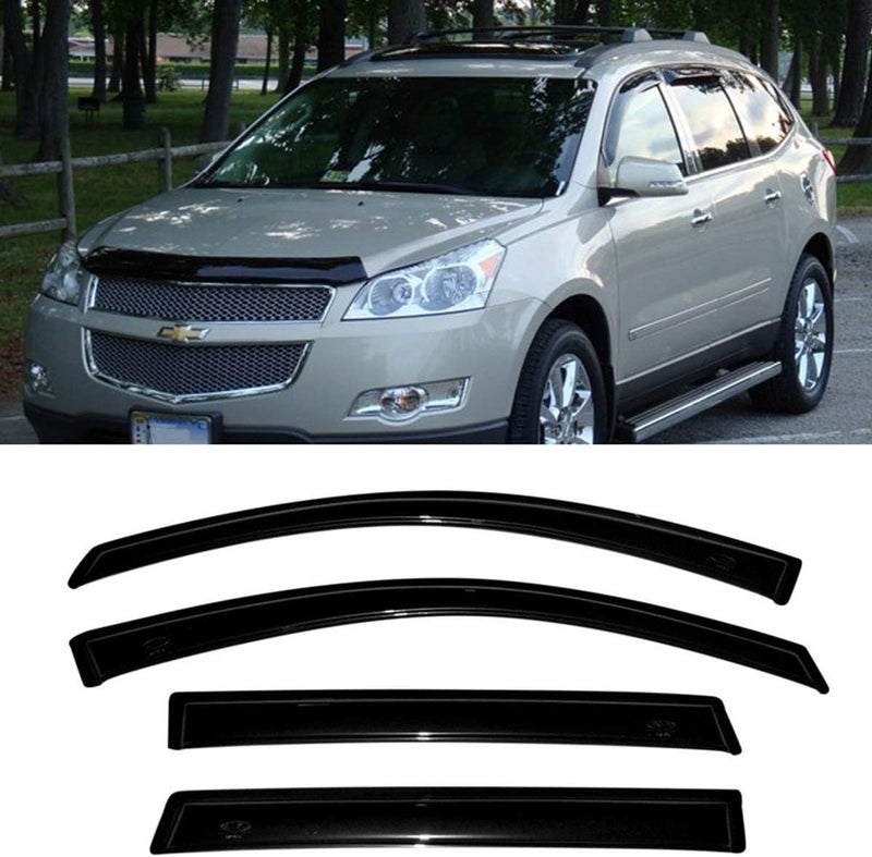 Puermto Waterproof Sunproof Side Window Wind Deflector Set for 2009-2017 Chevrolet Traverse - Image 1