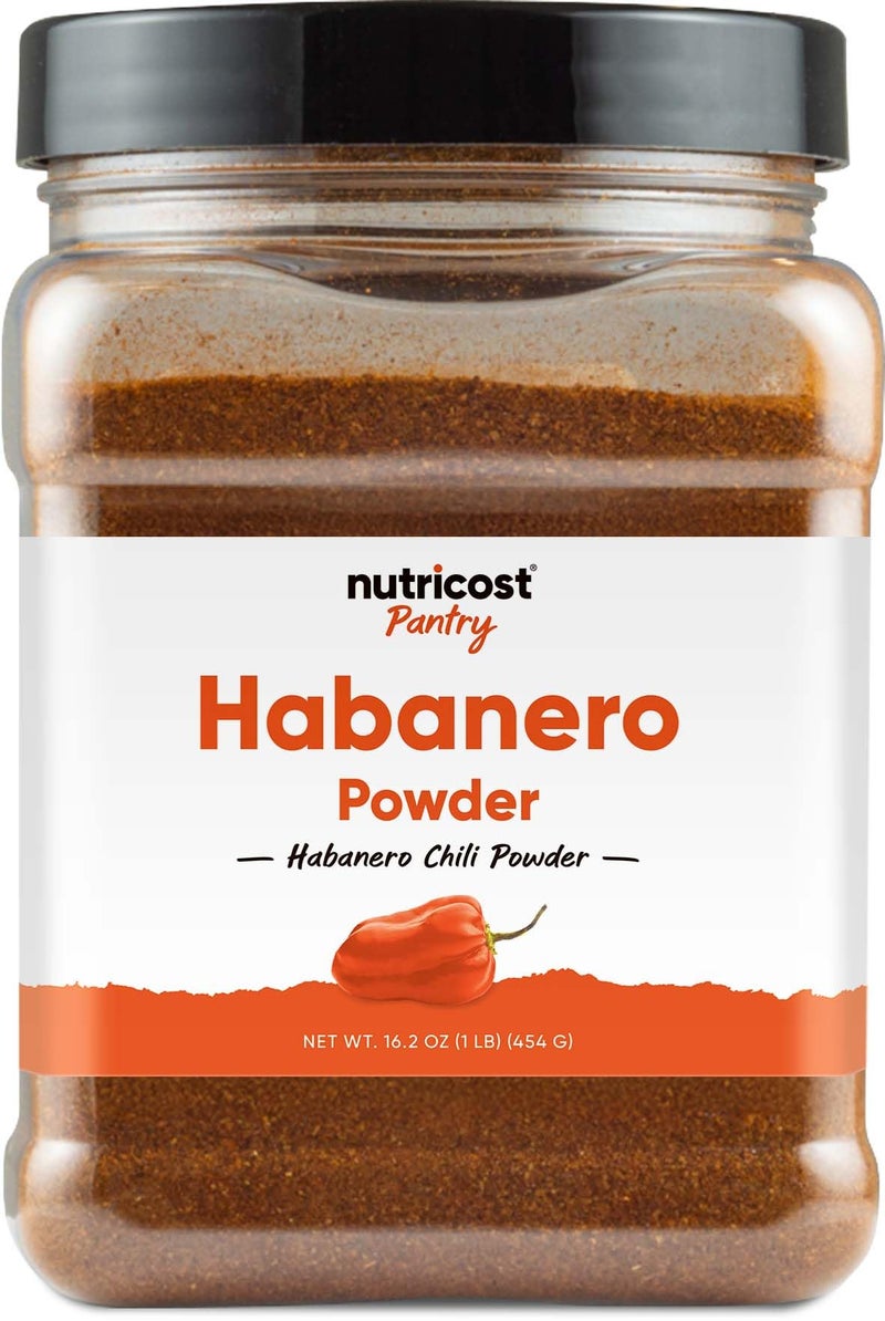 Nutricost Pantry Habanero Powder (1 Pound Per Bottle) - Pure Powdered Habanero : Great for Spicy Snacks, Cooking, Soups, Salsa, and More! - Image 1
