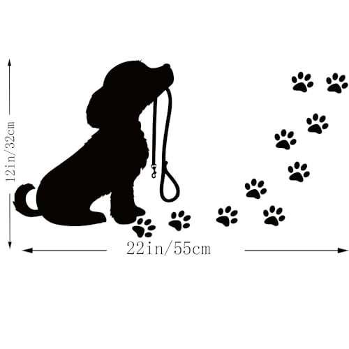 Fencosyn Dog Paw Prints Vinyl Wall Decal Removable Pet Stickers for Kids Boys Girls Baby Nursery Bedroom Decor - Image 4