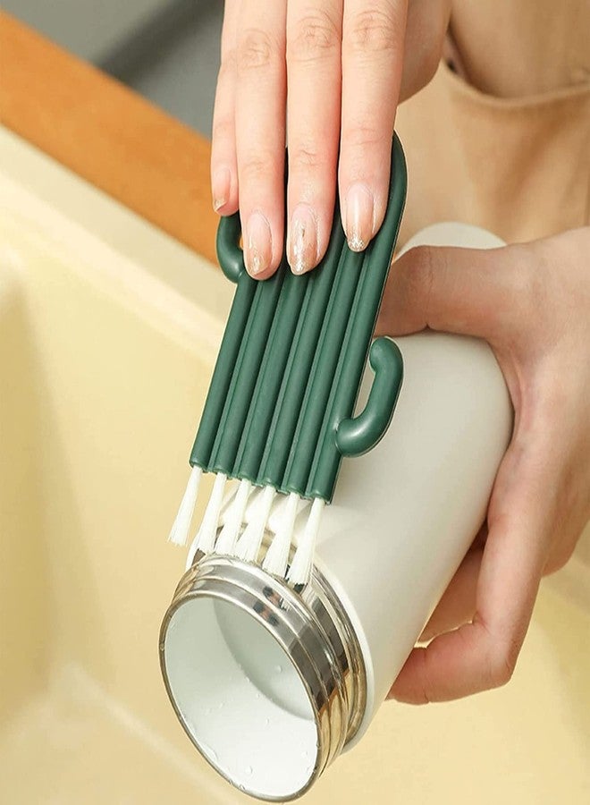 Leeonz Crevice Cleaning Brush, Mini Cup Cover Cleaning Brush, Bottle Nipple Cleaner Brush Crevice Cleaning Tools for Groove Keyboard Bottle Cup Coffee Cup Kettle Nursing Bottle (Color May Vary) - Image 2