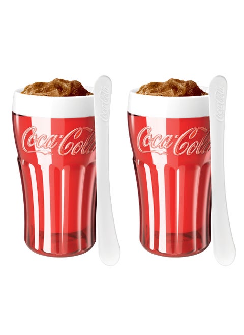 ZOKU CocaCola Float  Slushy Maker Retro Make and Serve Cup with Freezer Core Creates Singleserving Smoothies Slushies and Milkshakes in Minutes BPAfree Set of 2