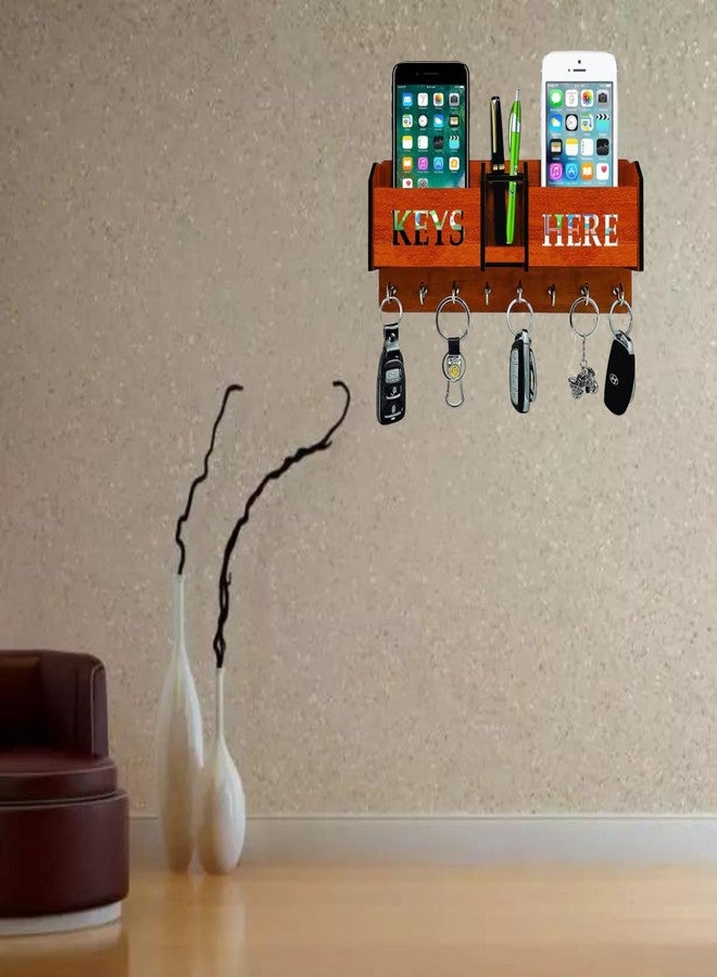 ART PLUS STORE متجر آرت بلس، حامل مفاتيح خشبي لتزيين الجدران، حامل مفاتيح مع صندوق تخزين - Image 5