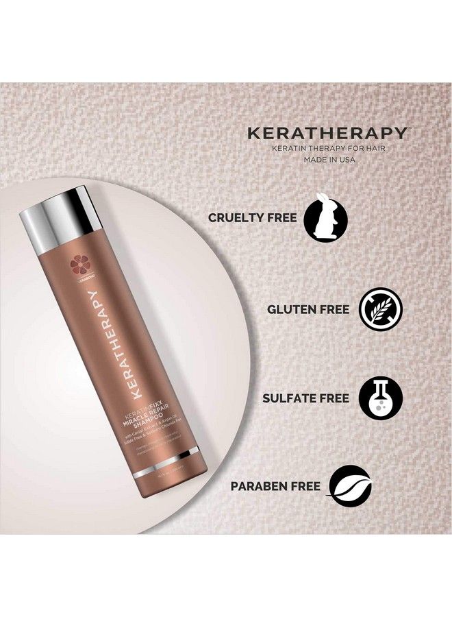 KERATHERAPY Argan Oil Based Keratinfixx Repair Keratin Shampoo From Keratherapy Sulphate Free Paraben Free Sodium Chloride Free Repairs Hair Reduces Frizz Makes Hair Smooth And Shiny Colour Safe Unisex 300 Ml - Image 4