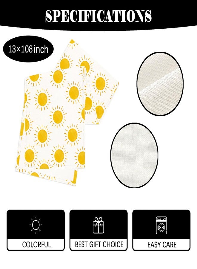 Yarcooly Summer Table Runner First Trip Around The Sun Decorations Here Comes The Son Baby Shower Decor Yellow Sunshine Sun Table Cover Summer Decorations for Simple Life Home Party - Image 4