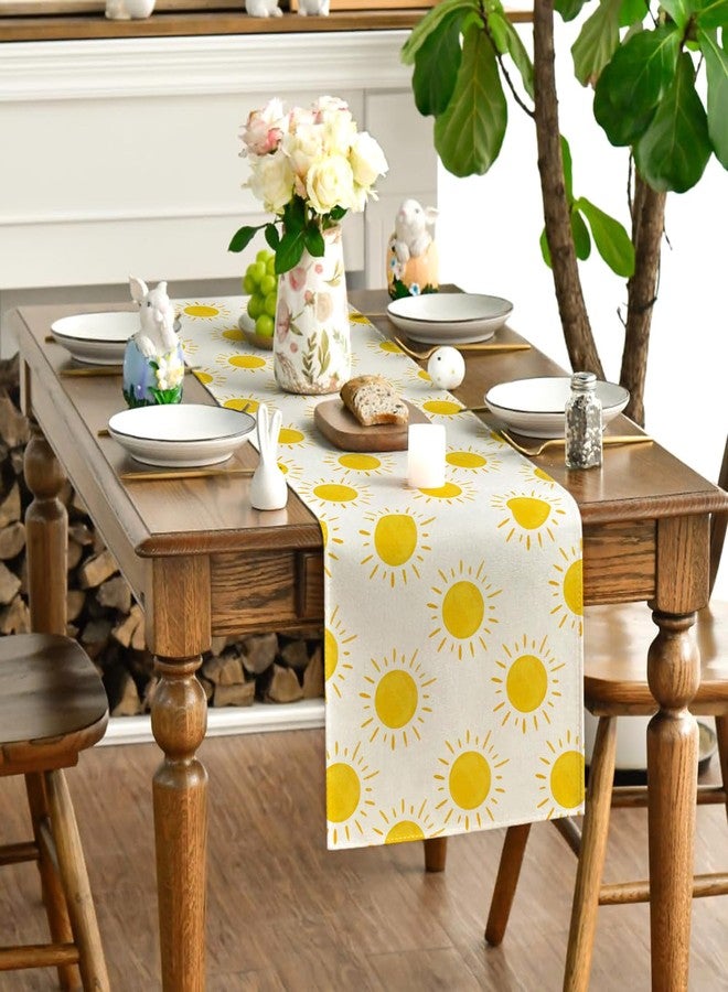 Yarcooly Summer Table Runner First Trip Around The Sun Decorations Here Comes The Son Baby Shower Decor Yellow Sunshine Sun Table Cover Summer Decorations for Simple Life Home Party - Image 5