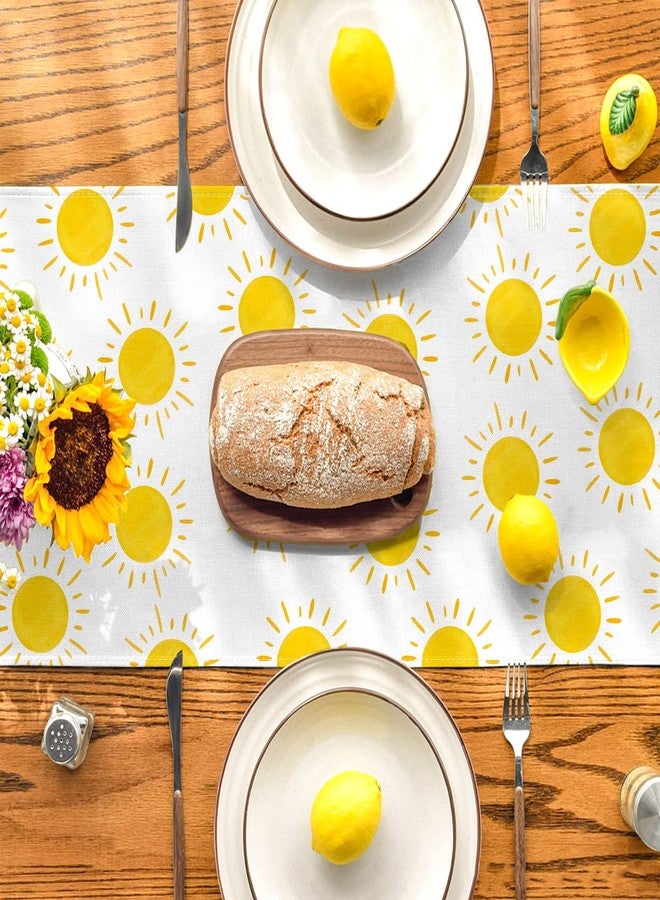Yarcooly Summer Table Runner First Trip Around The Sun Decorations Here Comes The Son Baby Shower Decor Yellow Sunshine Sun Table Cover Summer Decorations for Simple Life Home Party - Image 3