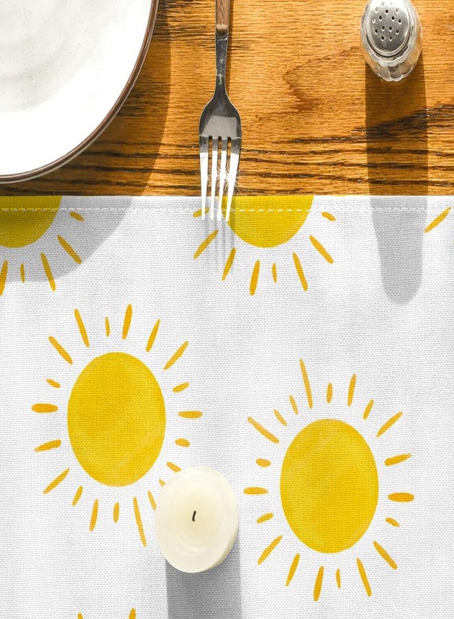 Yarcooly Summer Table Runner First Trip Around The Sun Decorations Here Comes The Son Baby Shower Decor Yellow Sunshine Sun Table Cover Summer Decorations for Simple Life Home Party - Image 2