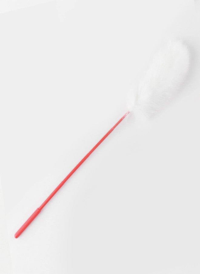 plplaaoo Interactive Cat Plush Teaser Wand for Indoor Play - Bite Resistant Flexible Soft Plush Cat Wand Toy for Kitten Training & Exercise,Funny Stick for Cats(White) - Image 3