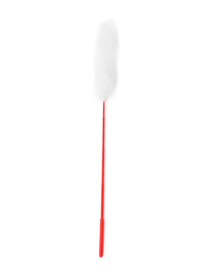plplaaoo Interactive Cat Plush Teaser Wand for Indoor Play - Bite Resistant Flexible Soft Plush Cat Wand Toy for Kitten Training & Exercise,Funny Stick for Cats(White) - Image 1