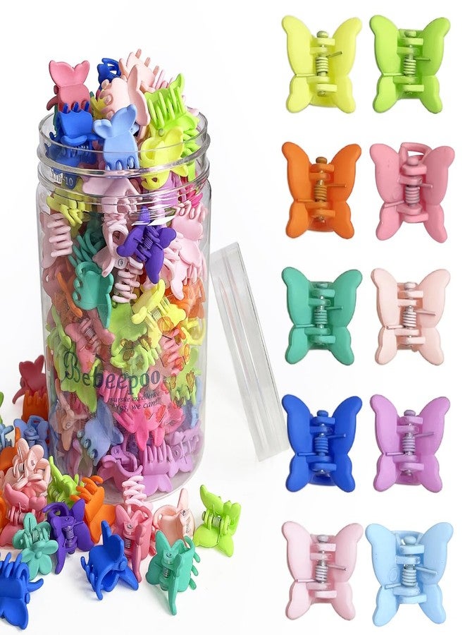 BEBEEPOO Mini Butterfly Hair Claw Clips, Butterfly Hair Clips for Girls 100 Pack -10 Assorted Colorful Hair Accessories for Girls and Women - 90s Y2K Cute, Small - Image 1
