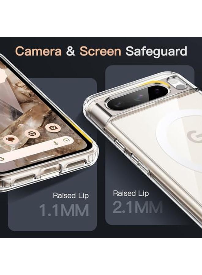 جي تيك جراب مغناطيسي لهاتف Google Pixel 8 Pro مقاس 6.7 بوصة 2023 متوافق مع ملحقات Magsafe، غطاء هاتف واقي مقاوم للصدمات غير قابل للاصفرار، غطاء خلفي شفاف صلب من مادة البولي كربونات - Image 4