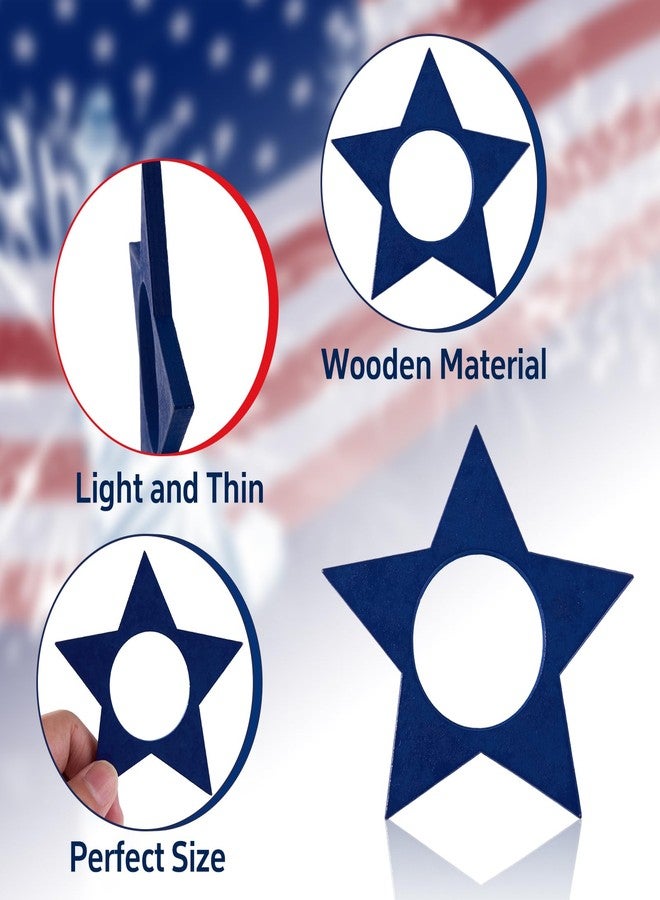 APTWOW 4th of July Patriotic Napkin Rings Set of 6, Wooden Star Napkin Holder for 250th Anniversary Independence Day Napkin Ring America Napkin Ring for Dining Table Decor (Blue, Red, and White) - Image 3