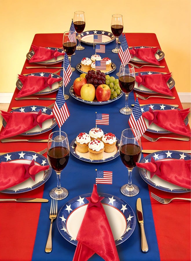 APTWOW 4th of July Patriotic Napkin Rings Set of 6, Wooden Star Napkin Holder for 250th Anniversary Independence Day Napkin Ring America Napkin Ring for Dining Table Decor (Blue, Red, and White) - Image 5