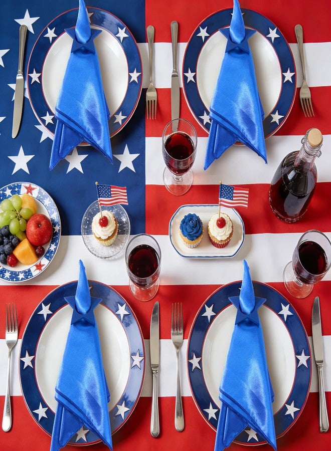 APTWOW 4th of July Patriotic Napkin Rings Set of 6, Wooden Star Napkin Holder for 250th Anniversary Independence Day Napkin Ring America Napkin Ring for Dining Table Decor (Blue, Red, and White) - Image 4