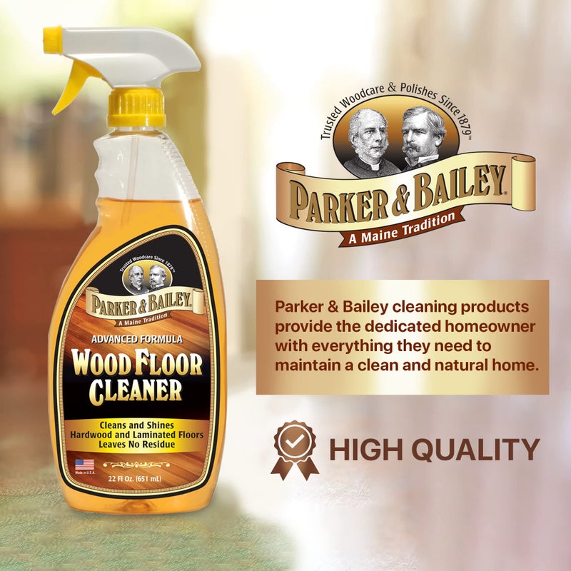 Parker Bailey Parker & Bailey Wood Floor Cleaner – Use on Hardwood, Laminated or Faux Finished Floors. Shine Restorer Protector, Surface Cleaner Supplies Home Improvement, Natural Look, Cuts Grease 22 Oz - Image 2
