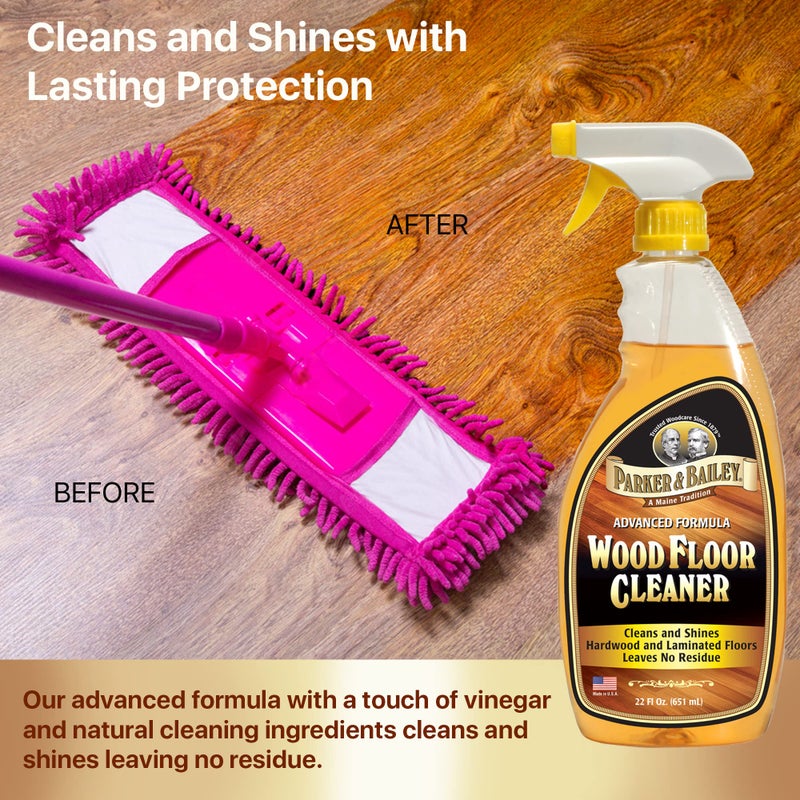 Parker Bailey Parker & Bailey Wood Floor Cleaner – Use on Hardwood, Laminated or Faux Finished Floors. Shine Restorer Protector, Surface Cleaner Supplies Home Improvement, Natural Look, Cuts Grease 22 Oz - Image 5