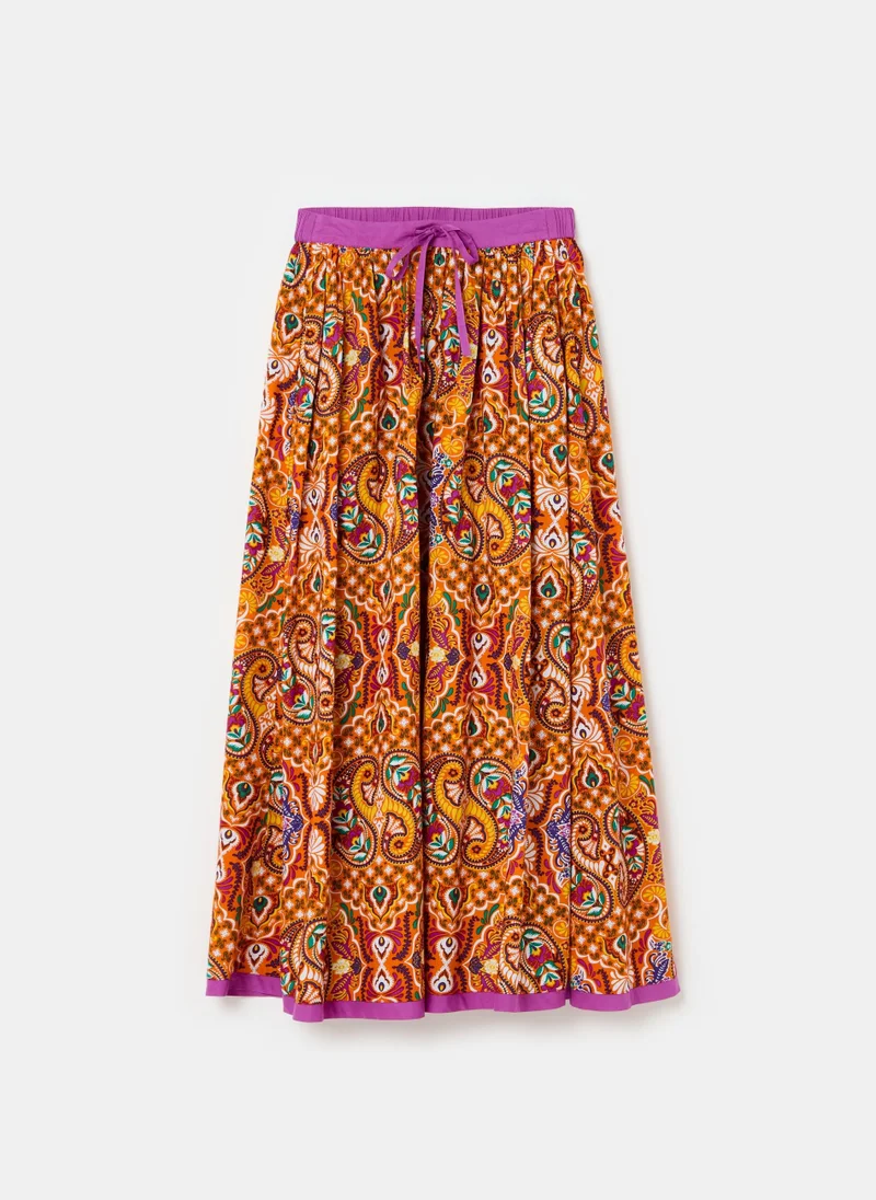 او في اس Long Dress With Paisley Print