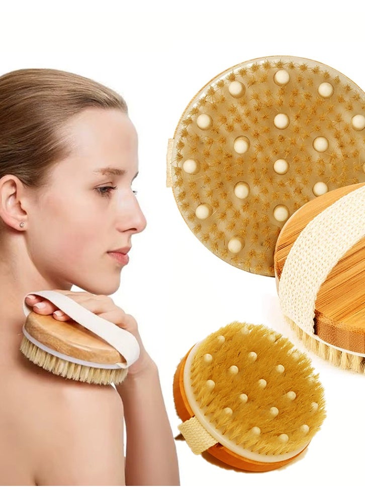 SAKOON Dry and Bath Body Brush, Reduce Cellulite, Dry Brush for Cellulite and Lymphatic Drainage, Exfoliating Brush with Soft Massage Nodules, Shower Brush Body Scrubber - Image 1