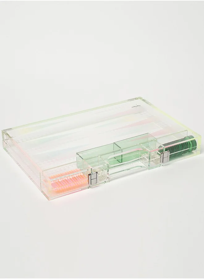 SUNNY LIFE Ombre Lucite Backgammon Sherbert