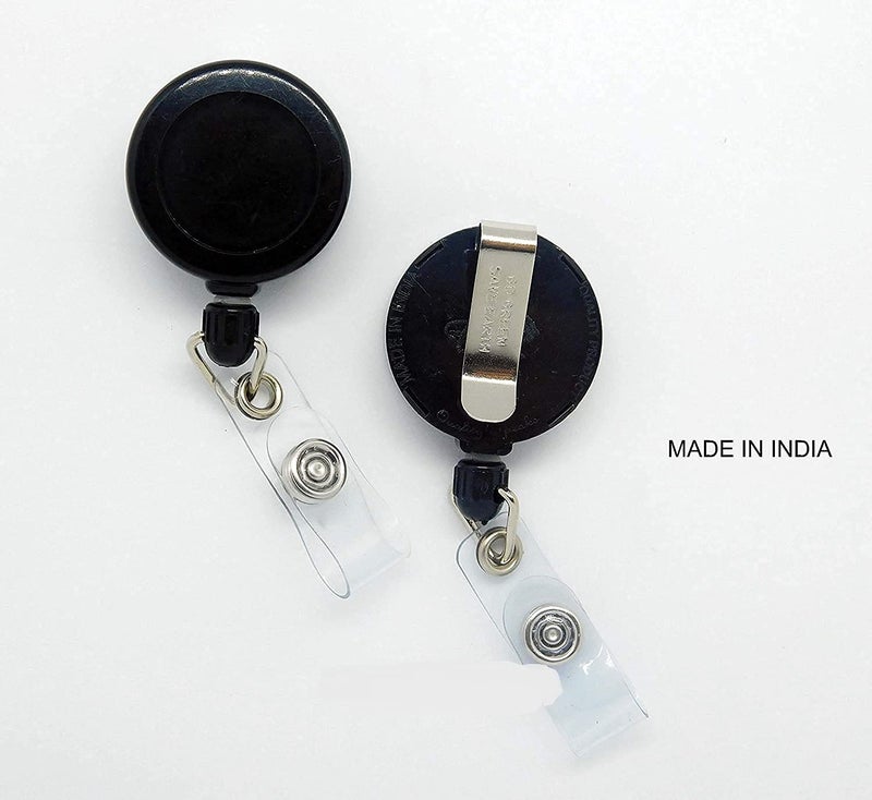 NSSP Combo Vertical Leather ID Badge Holder Card Case with Retractable Round Reel Pulley YOYO (Pack of 3)(3 Pieces Leather id Card Holder,3 Pices Round yoyo Black) - Image 3