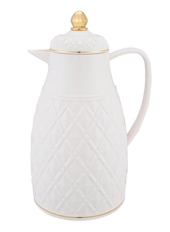 REEM Plastic Coffee/Tea Flask 1 Liter Ivory/Gold 